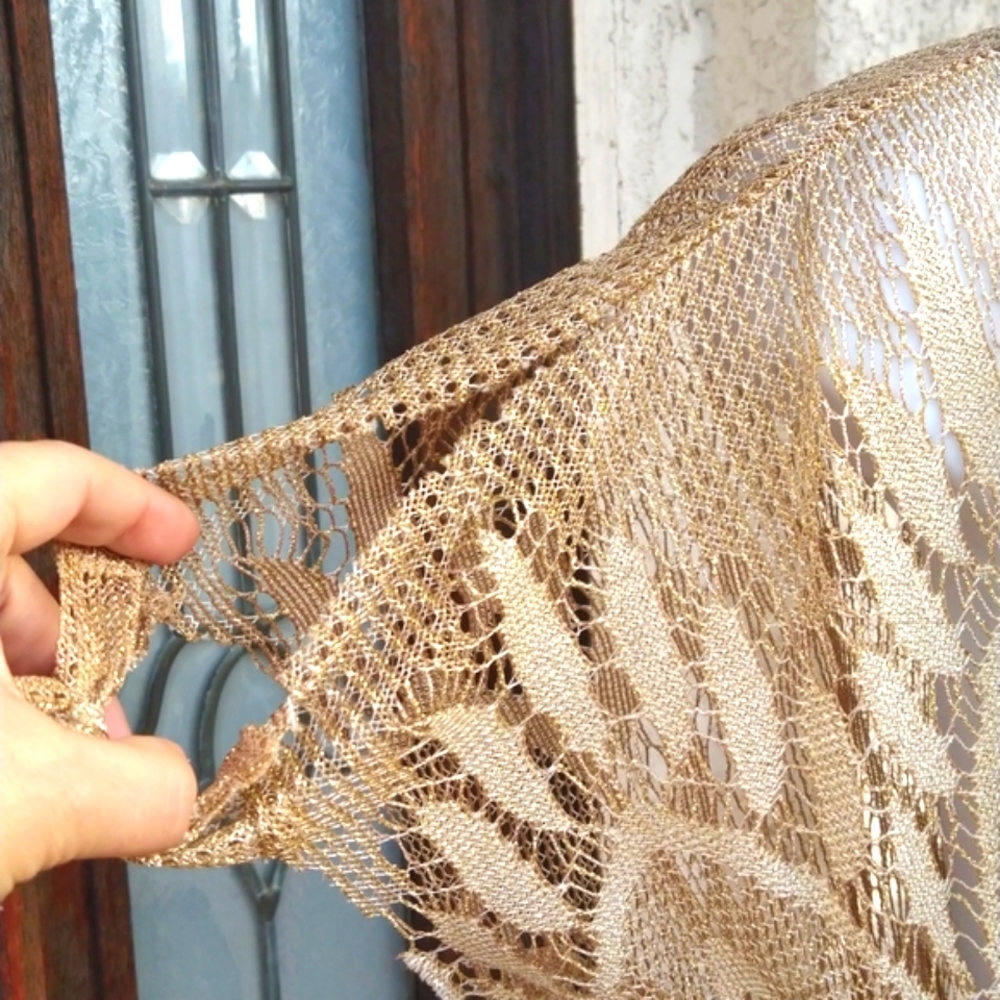 ANNA SUI Gold lace top - Picture 3 of 7